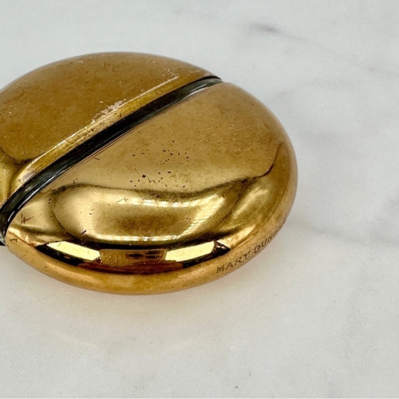 Vintage 1947 Mary Dunhill Perfume BottleGlass and Goldtone Brass Case MCM Travel - Picture 5 of 12